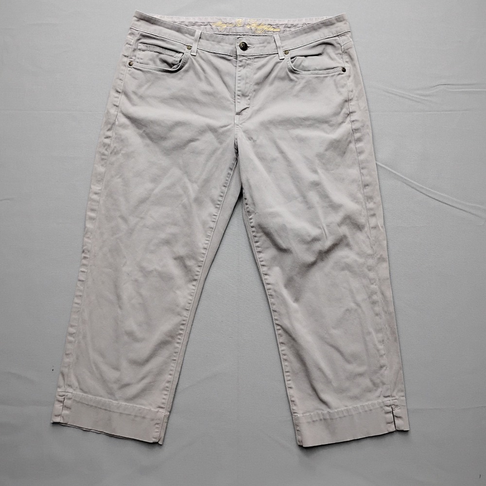 CJ by Cookie Johnson Mercy Crop Grey Stretch Pants Size 32 Womens